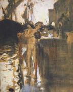 John Singer Sargent Two Nude Bathers Standing on a Wharf (mk18) oil painting artist